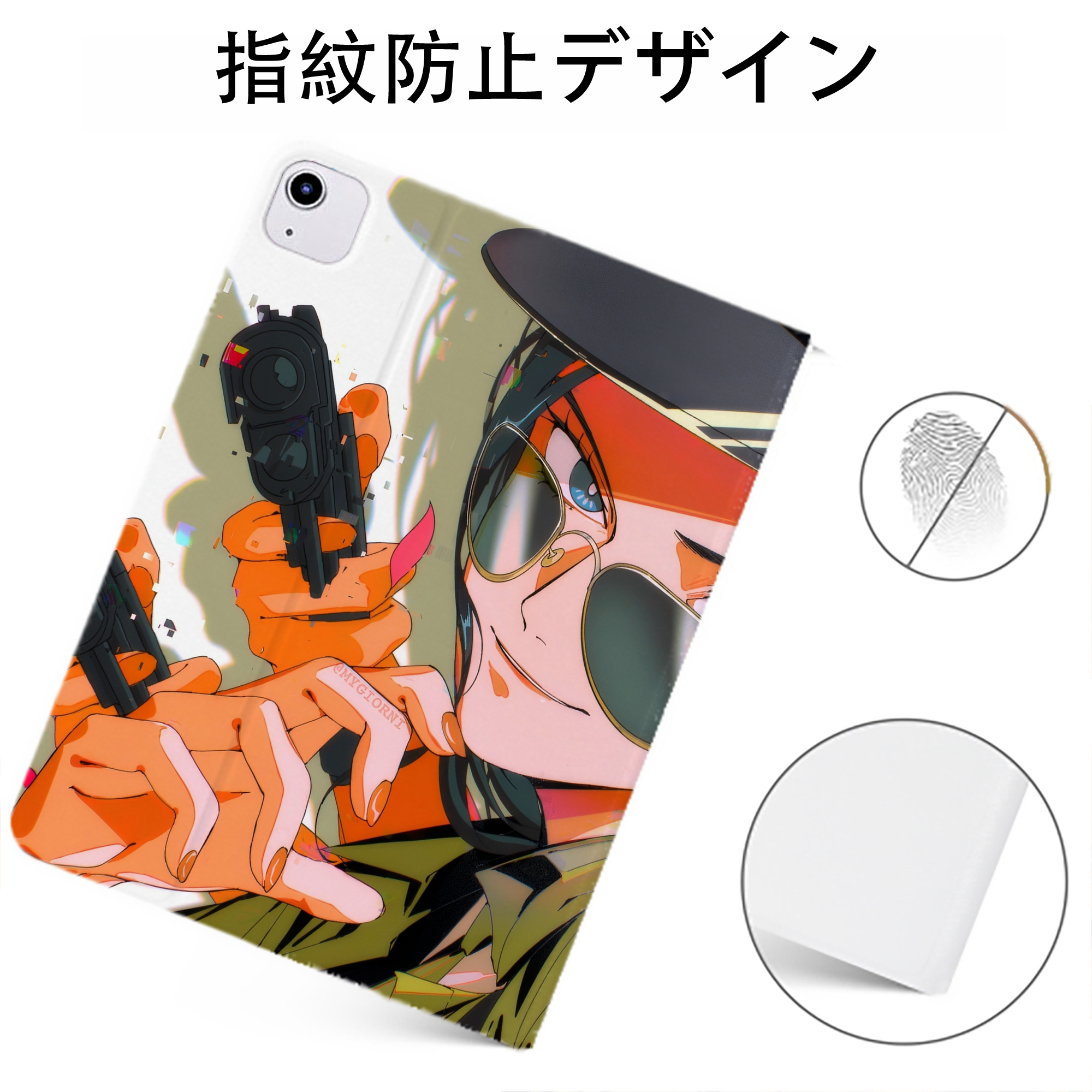 （画像用） ワンピース ONE PIECE IPadケース ペンホルダー付き ブックスタイルデザイン